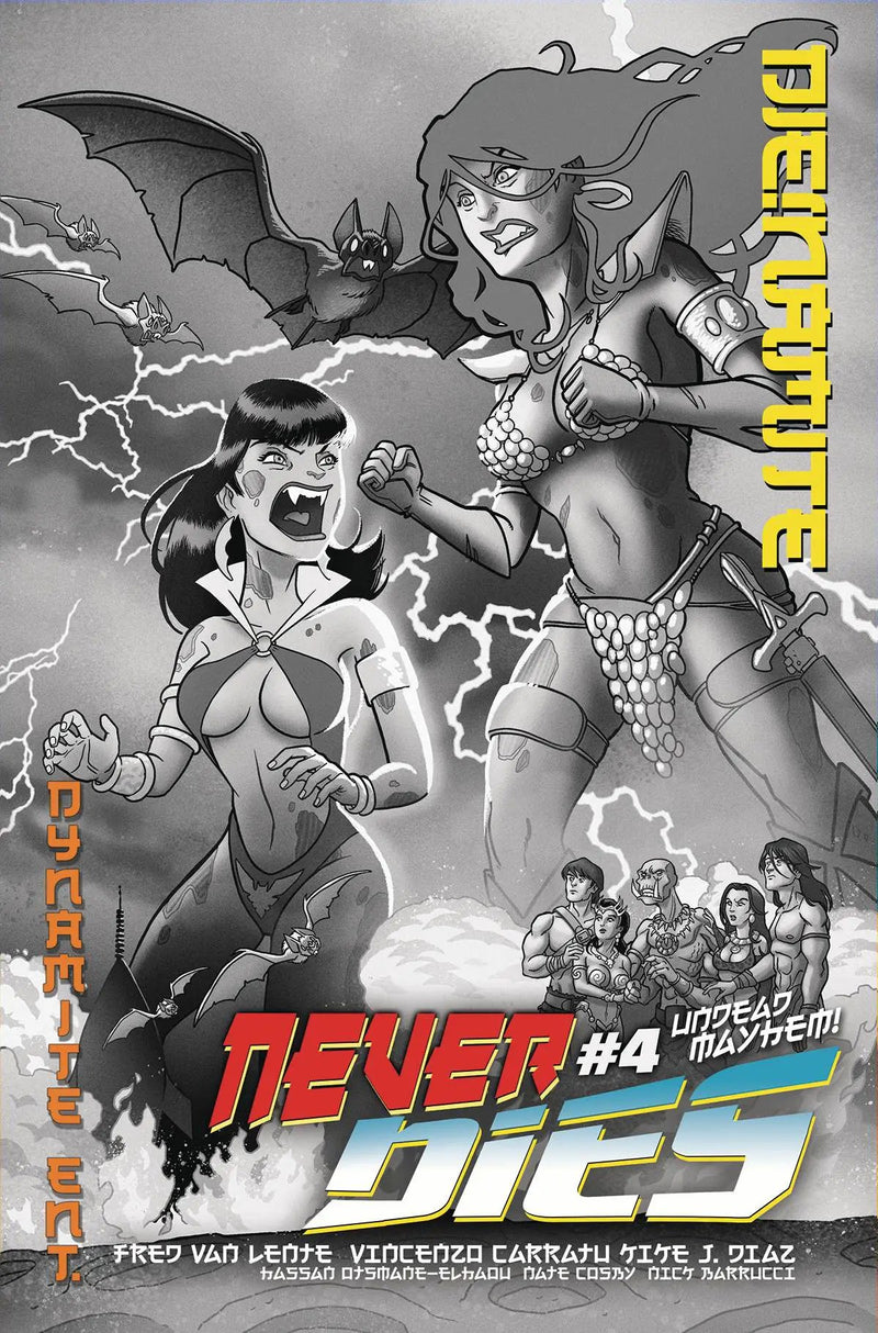 Die!Namite Never Dies #4 Q 1:11 Tony Fleecs B&W FOC Bonus Variant (C: 0-1-2) (06/01/2022) Dynamite
