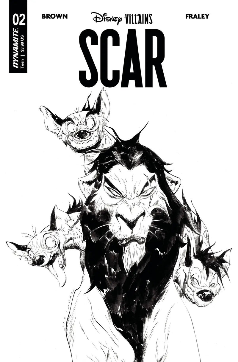 DISNEY VILLAINS SCAR #2 U 1:7 FOC LEE B&W Variant (05/10/2023) Dynamite