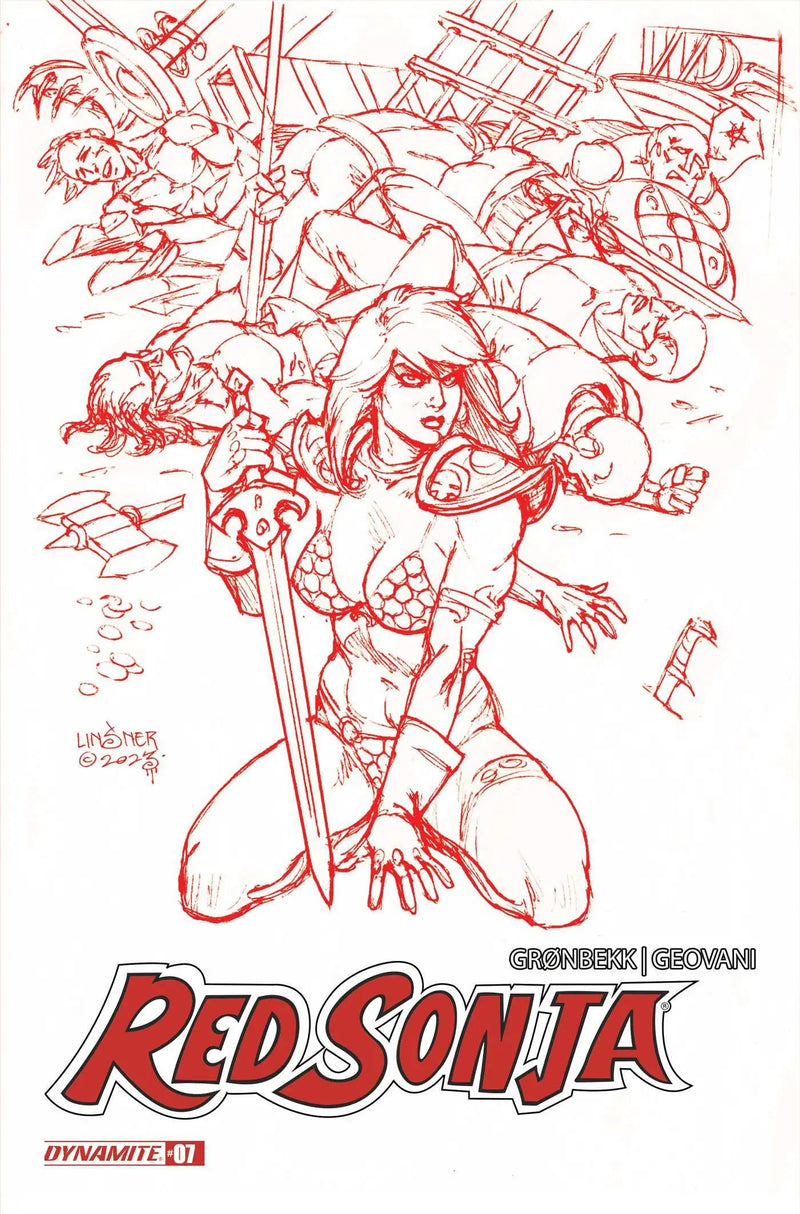 Red Sonja 2023 #7 Q 1:10 FOC Joseph Michael Linsner Fiery Red Variant (01/24/2024) Dynamite