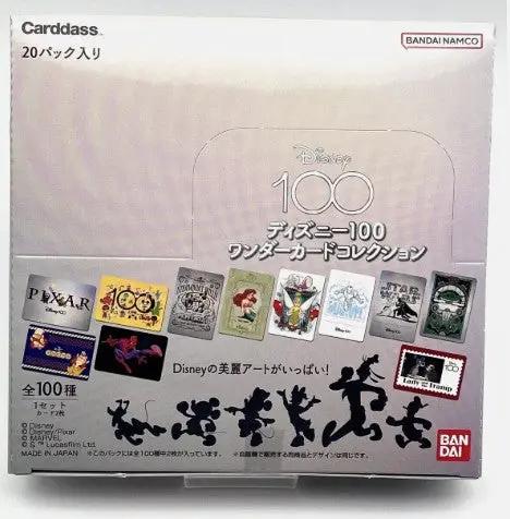 BANDAI Caeddass Disney 100 Wonder Card Collection Pack Box Japanese Trading Card