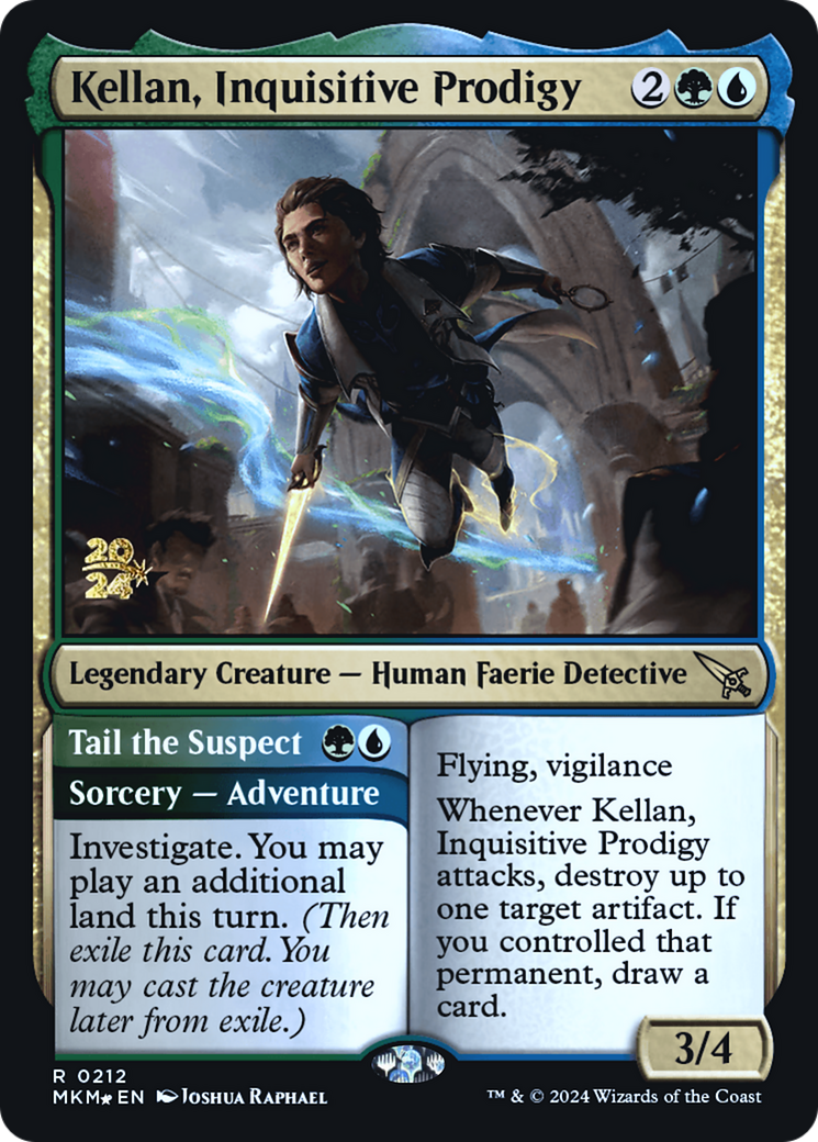 Kellan, Inquisitive Prodigy // Tail the Suspect (PRE-212) - Murders at Karlov Manor Promos Foil
