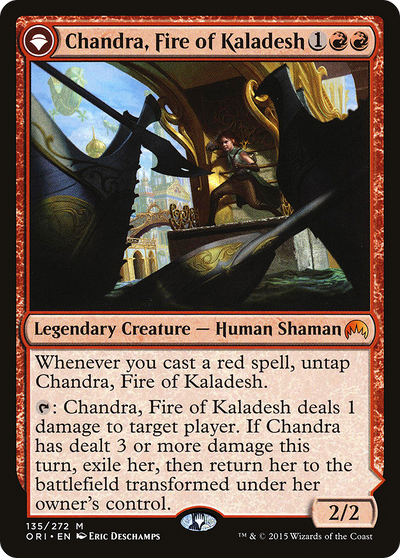 Chandra, Fire of Kaladesh // Chandra, Roaring Flame (ORI-135) - Magic Origins: (originpwdfc) Foil