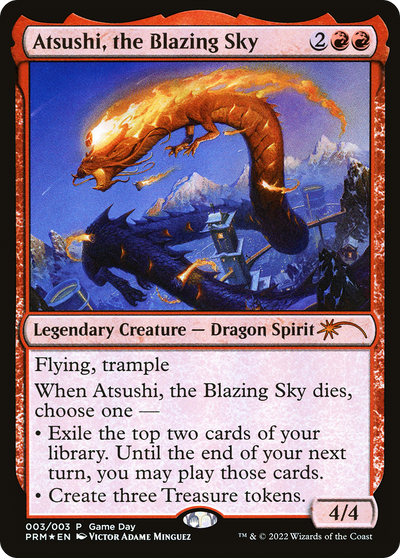 Atsushi, the Blazing Sky (GAME-003) - Wizards Play Network 2022 Foil