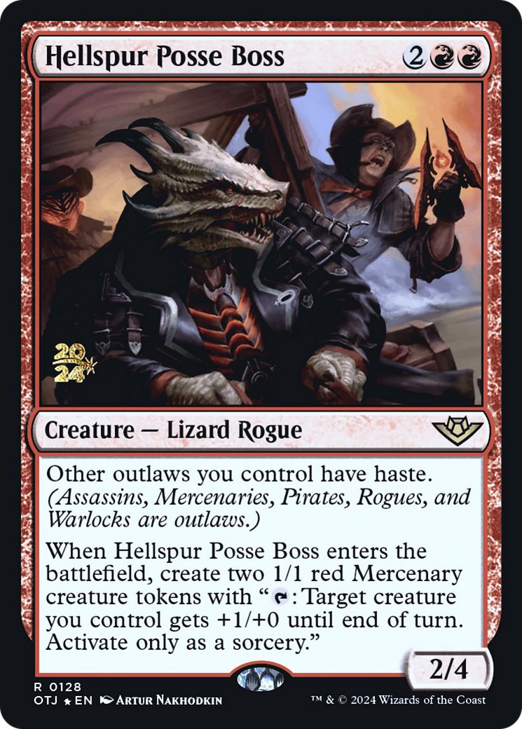Hellspur Posse Boss (PRE-128) - Outlaws of Thunder Junction Promos Foil