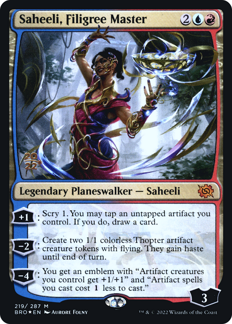 Saheeli, Filigree Master (PRE-219S) - The Brothers' War Promos Foil