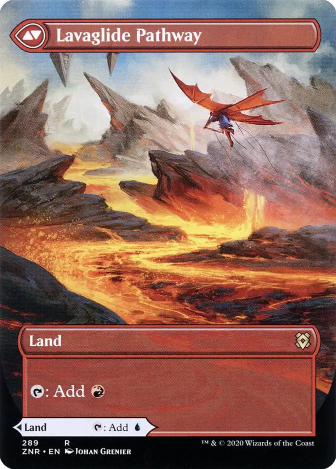 Riverglide Pathway // Lavaglide Pathway (ZNR-289) - Zendikar Rising: (Showcase) (Borderless) Foil
