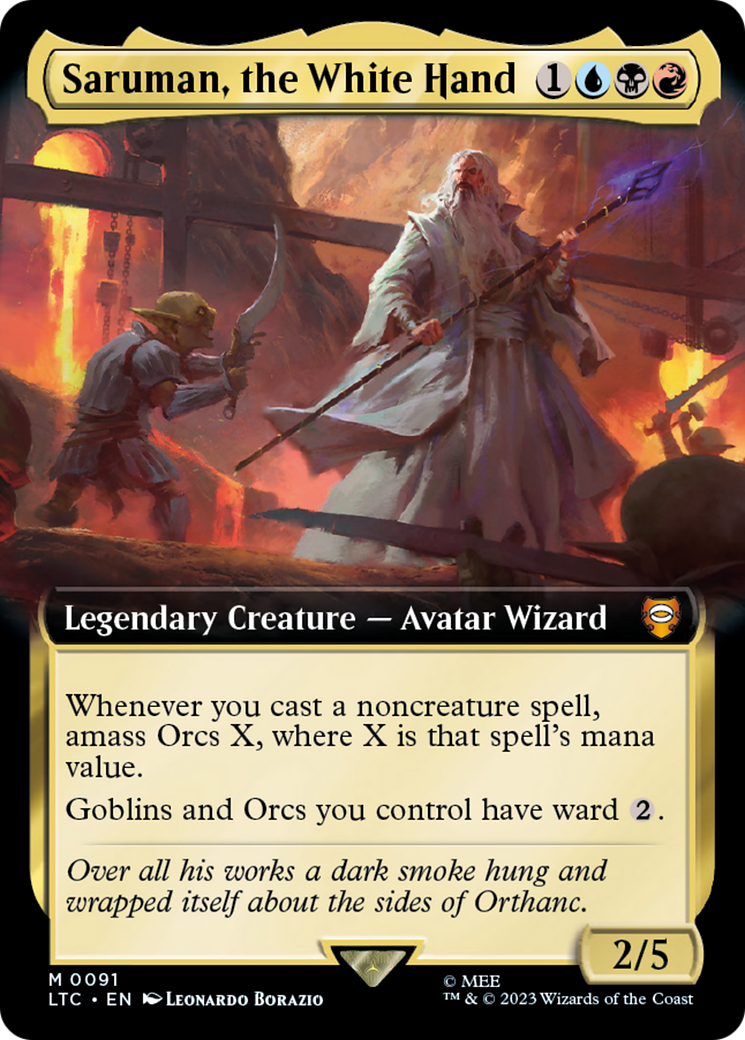 Saruman, the White Hand (LTC-091) - Tales of Middle-earth Commander: (Extended Art) Foil
