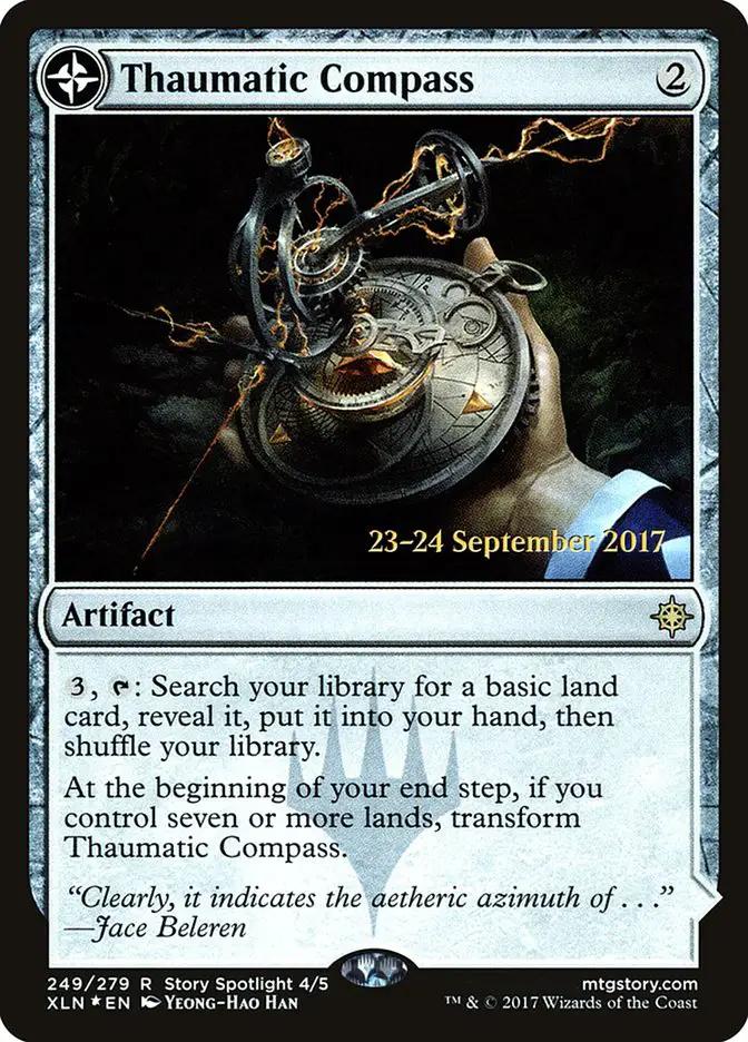 Thaumatic Compass // Spires of Orazca (PRE-249S) - Ixalan Promos: (compasslanddfc) Foil