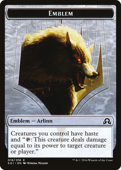 Arlinn, Embraced by the Moon Emblem (SOI-018) - Shadows over Innistrad Tokens