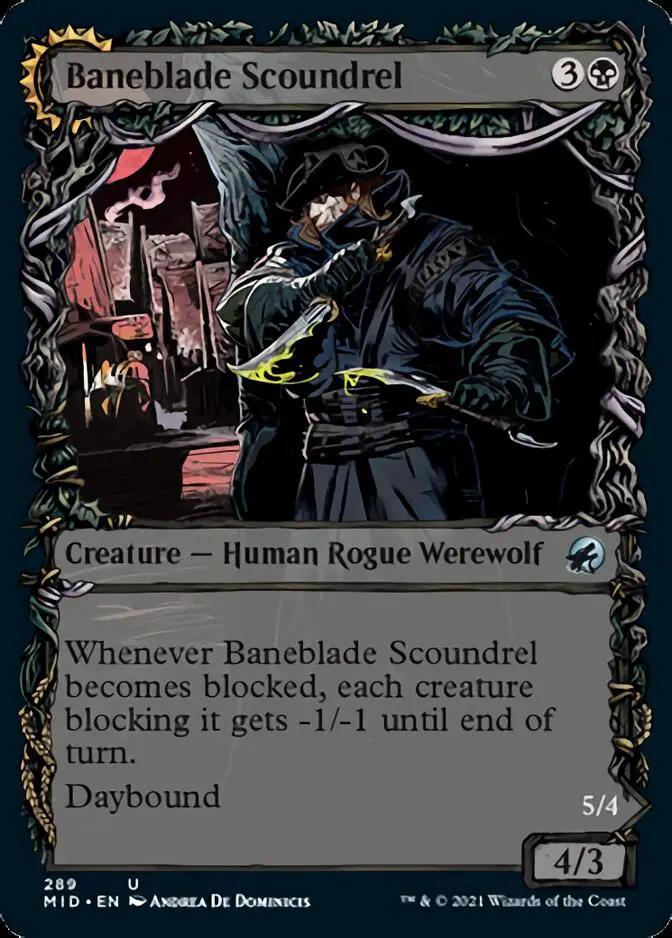 Baneblade Scoundrel // Baneclaw Marauder (MID-289) - Innistrad: Midnight Hunt: (Showcase, Double Faced Transform) Foil