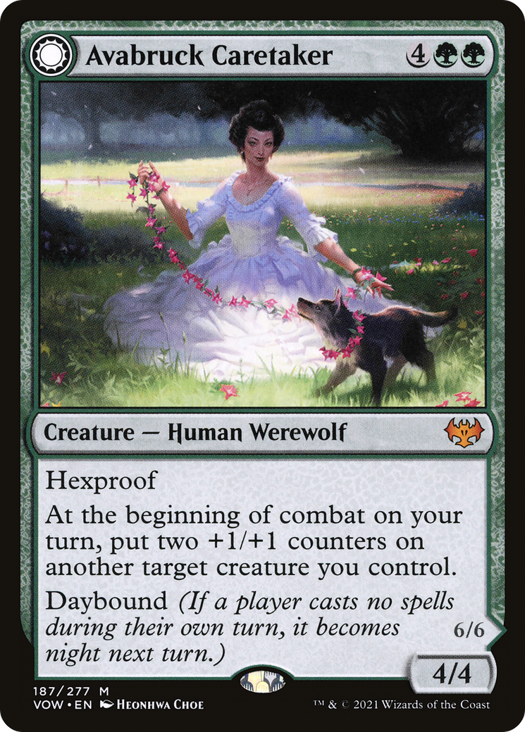 Avabruck Caretaker // Hollowhenge Huntmaster (VOW-187) - Innistrad: Crimson Vow: (Double Faced Transform) Foil
