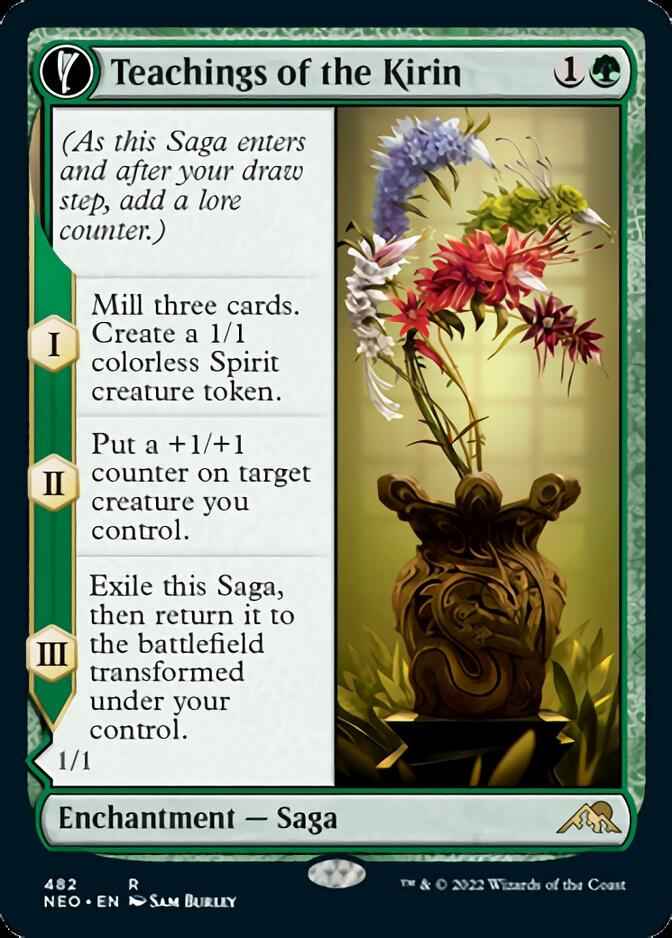 Teachings of the Kirin // Kirin-Touched Orochi (NEO-482) - Kamigawa: Neon Dynasty: (Extended Art, fandfc, enchantment)