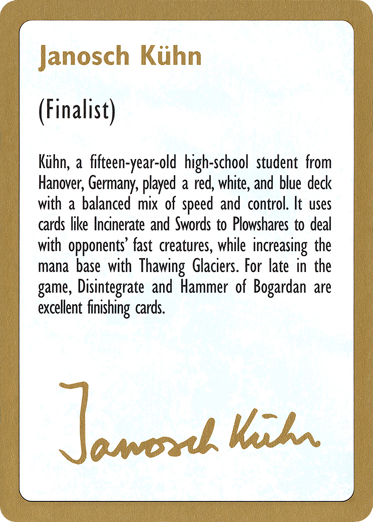 Janosch Kühn Bio 1997 (WCD-) - World Championship Decks 1997
