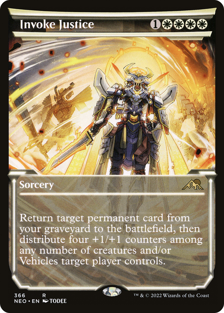 Invoke Justice (NEO-366) - Kamigawa: Neon Dynasty: (Showcase) Foil