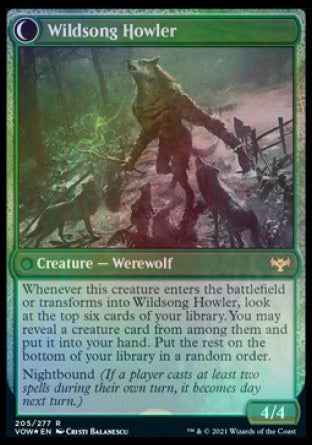 Howlpack Piper // Wildsong Howler (PRE-205) - Innistrad: Crimson Vow Promos: (Double Faced Transform) Foil