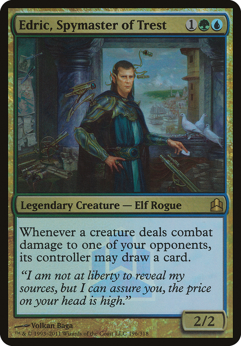 Edric, Spymaster of Trest (OVER-196) - Commander 2011 Launch Party Foil