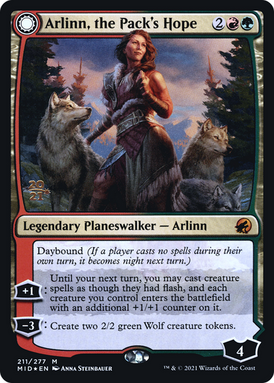 Arlinn, the Pack's Hope // Arlinn, the Moon's Fury (PRE-211S) - Innistrad: Midnight Hunt Promos: (Double Faced Transform) Foil