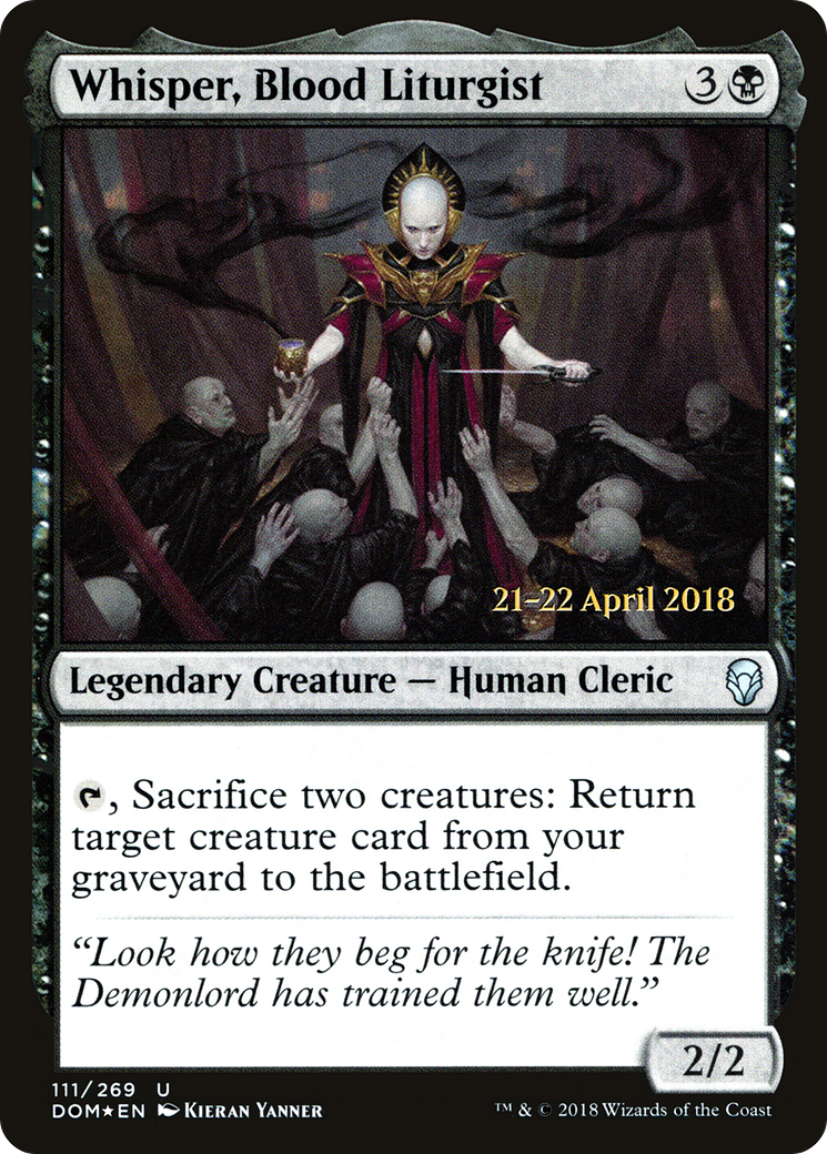 Whisper, Blood Liturgist (PRE-111S) - Dominaria Promos Foil
