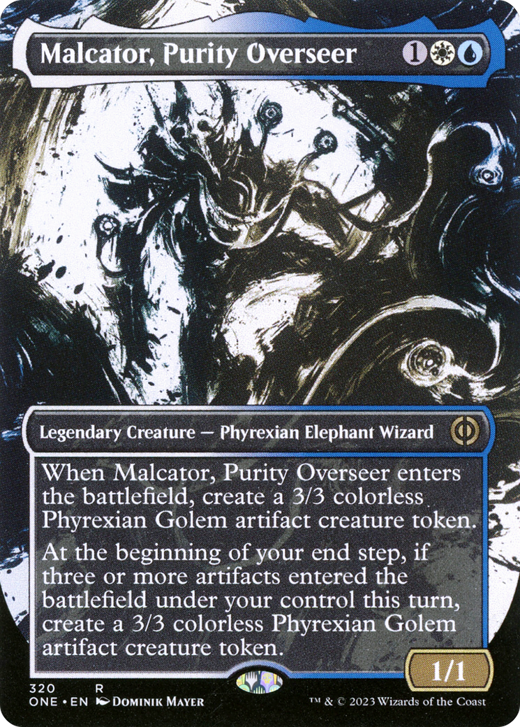 Malcator, Purity Overseer (ONE-320) - Phyrexia: All Will Be One: (Showcase) (Borderless) Foil
