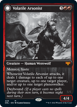 Volatile Arsonist // Dire-Strain Anarchist (DBL-448) - Innistrad: Double Feature: (Double Faced Transform)