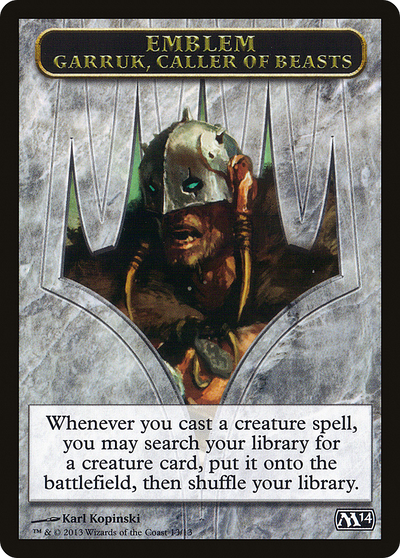 Garruk, Caller of Beasts Emblem (M14-013) - Magic 2014 Tokens