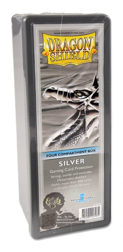Dragon Shield: Four-Compartment Deck Box - Silver