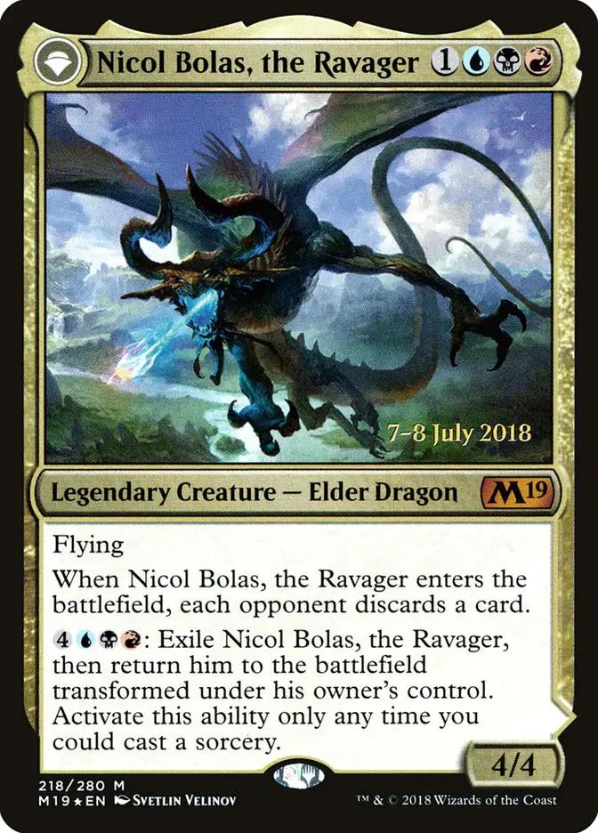 Nicol Bolas, the Ravager // Nicol Bolas, the Arisen (PRE-218S) - Core Set 2019 Promos: (originpwdfc) Foil