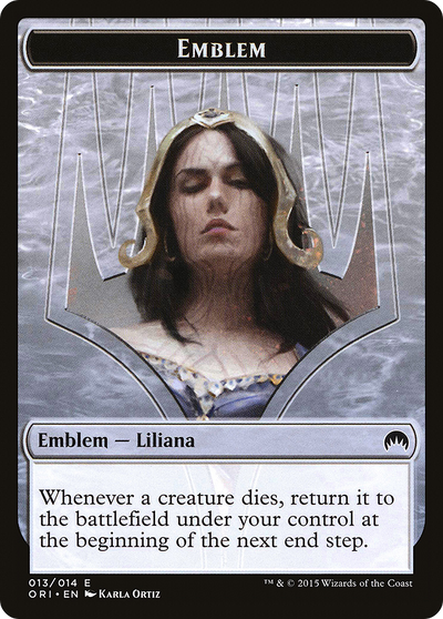 Liliana, Defiant Necromancer Emblem (ORI-013) - Magic Origins Tokens