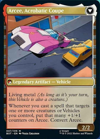 Arcee, Sharpshooter // Arcee, Acrobatic Coupe (BOT-007) - Transformers: (convertdfc)