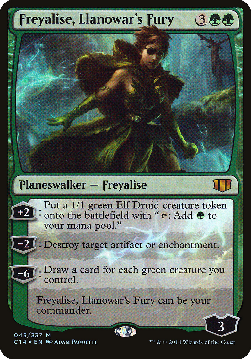 Freyalise, Llanowar's Fury (OVER-043) - Commander 2014 Oversized Foil