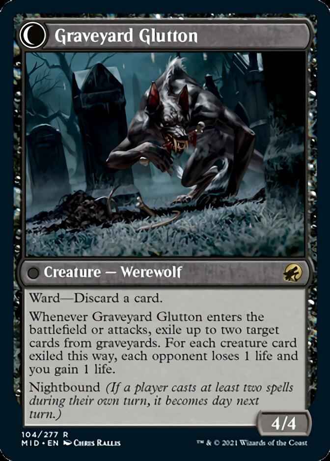 Graveyard Trespasser // Graveyard Glutton (MID-104) - Innistrad: Midnight Hunt: (Double Faced Transform)