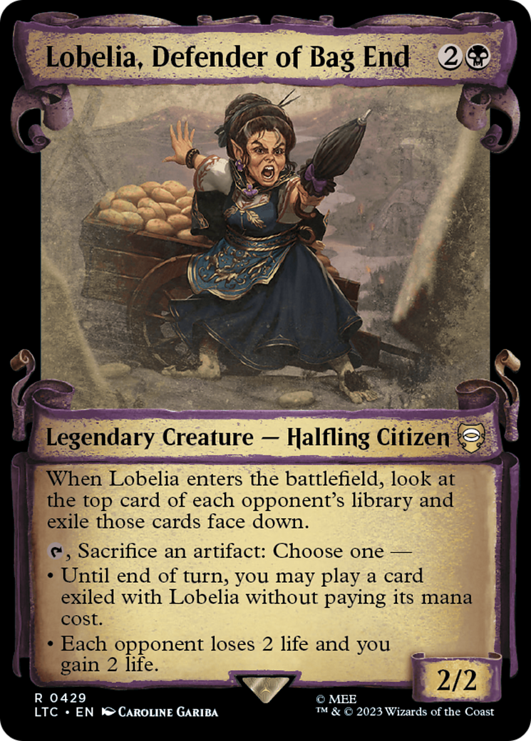 Lobelia, Defender of Bag End (LTC-429) - Tales of Middle-earth Commander: (Showcase) Foil