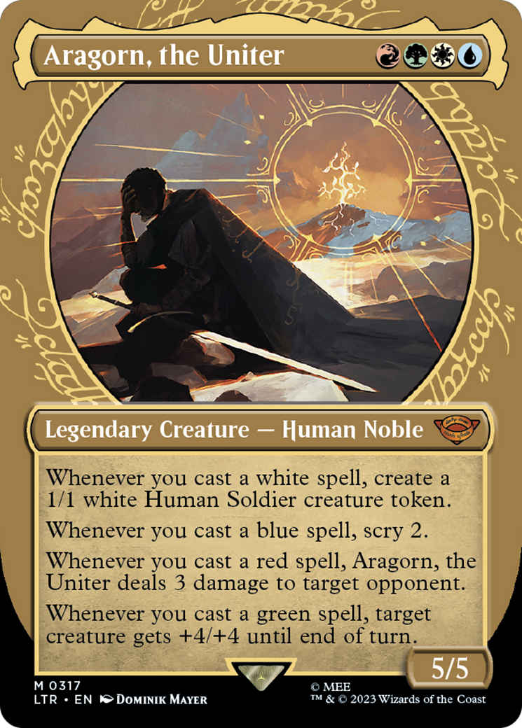 Aragorn, the Uniter (LTR-317) - The Lord of the Rings: Tales of Middle-earth: (Showcase) (Borderless) Foil