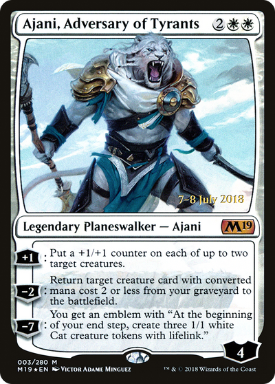 Ajani, Adversary of Tyrants (PRE-03S) - Core Set 2019 Promos Foil