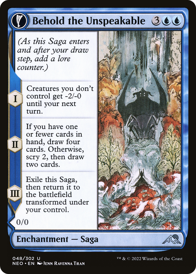Behold the Unspeakable // Vision of the Unspeakable (NEO-048) - Kamigawa: Neon Dynasty: (fandfc, enchantment) Foil
