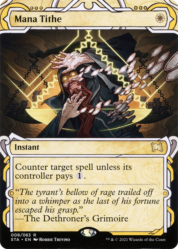 Mana Tithe (STA-008) - Strixhaven Mystical Archive: (Showcase) (Borderless) Foil