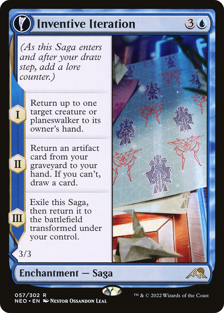 Inventive Iteration // Living Breakthrough (NEO-057) - Kamigawa: Neon Dynasty: (fandfc, enchantment) Foil