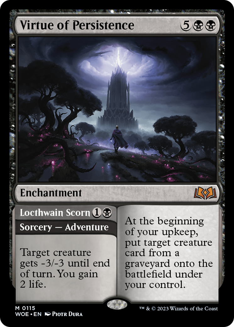 Virtue of Persistence // Locthwain Scorn (WOE-115) - Wilds of Eldraine Foil