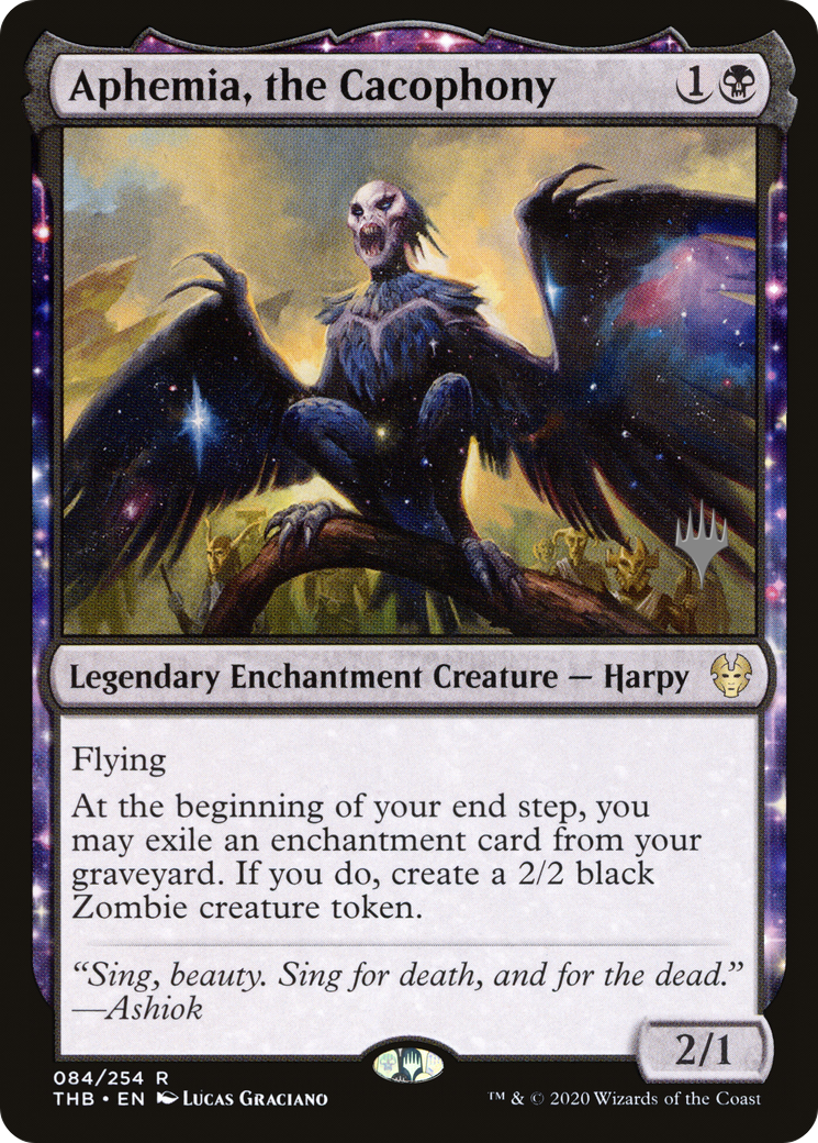 Aphemia, the Cacophony (PPTHB-84P) - Theros Beyond Death Promos: (enchantment) Foil