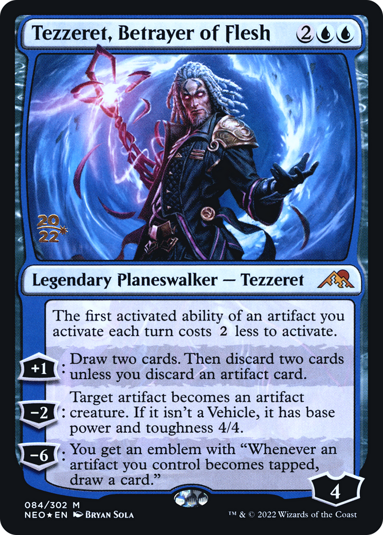 Tezzeret, Betrayer of Flesh (PRE-84S) - Kamigawa: Neon Dynasty Promos Foil