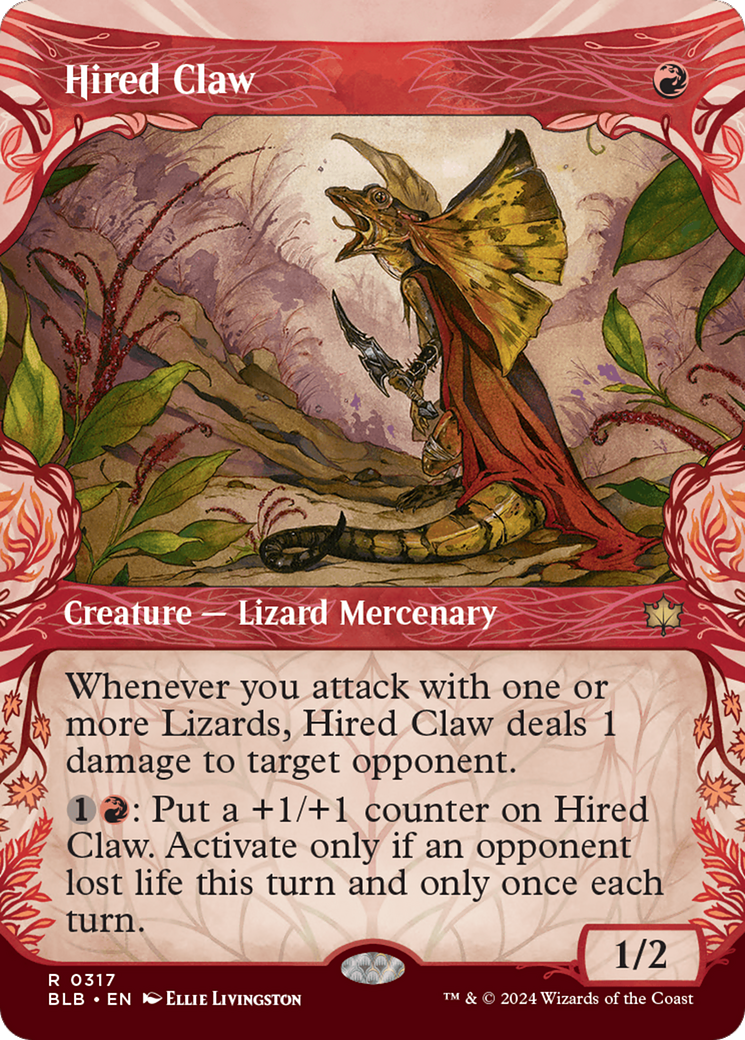 Hired Claw (BLB-317) - Bloomburrow: (Showcase) (Borderless) Foil