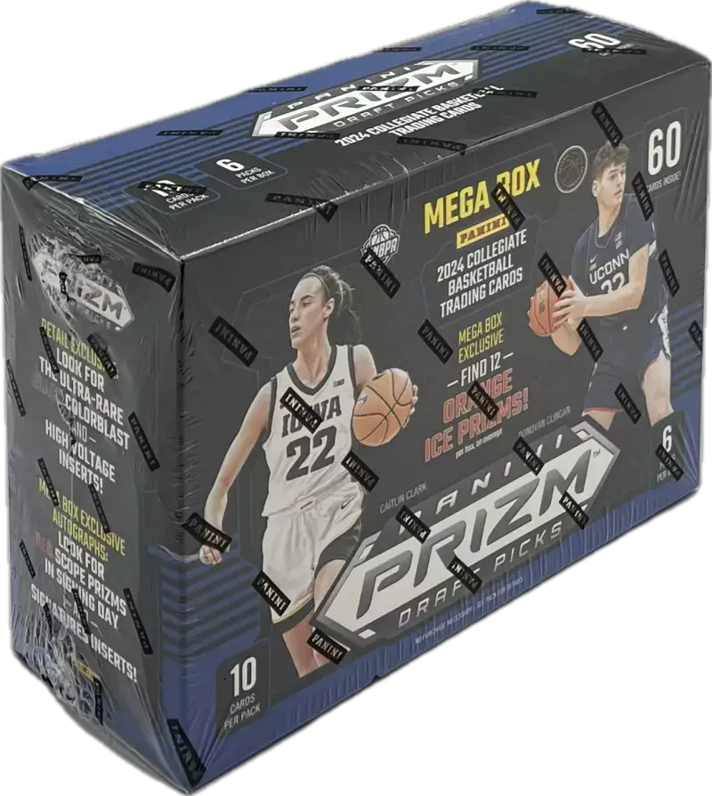 2024 Panini Prizm Collegiate Draft Picks Basketball Mega Box (Orange Ice Prizms)
