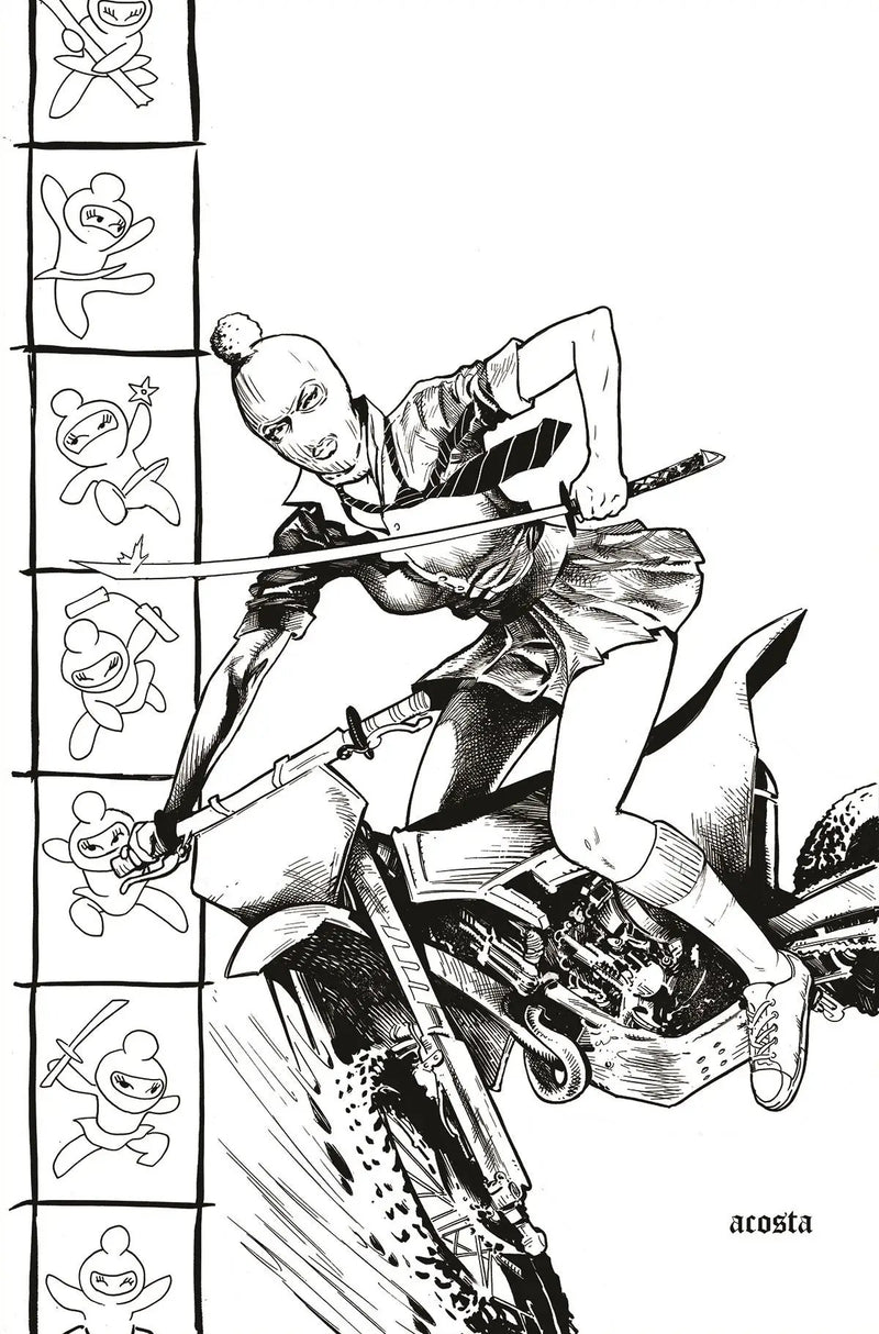 Ninjettes #1 (Of 5) U 1:7 Dave Acosta B&W FOC Variant (09/07/2022) Dynamite
